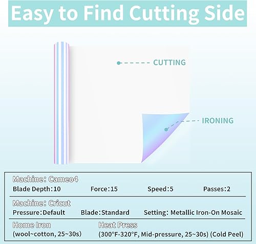 Miniatura 6 de HTVRONT Vinilo holográfico de transferencia de calor - 12 pulgadas x 6 pies HTV holográfico para camisas, sombreros, vinilo holográfico para Cricut