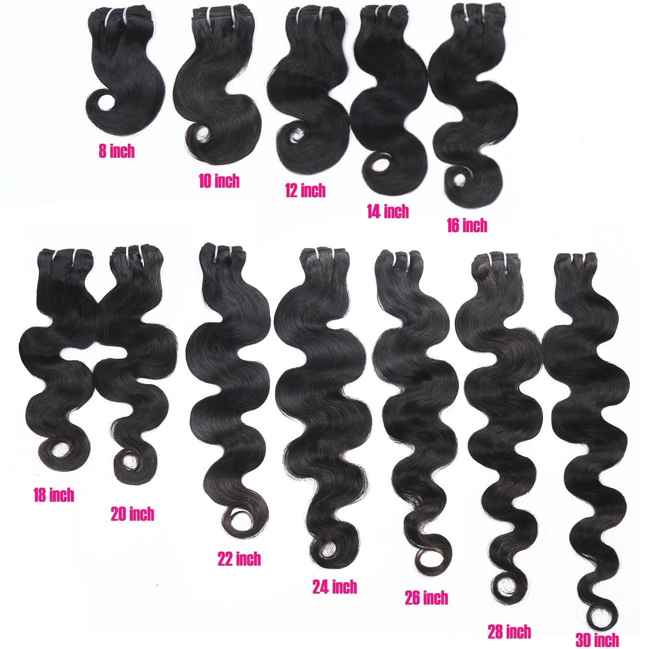 RESACA Body Wave 3 Bundles Human Hair Weave Weft Extentions Bundles for Women 24 26 28 Inch 100% Unprocessed Brazilian Virgin Human Hair (Nature Color Black)