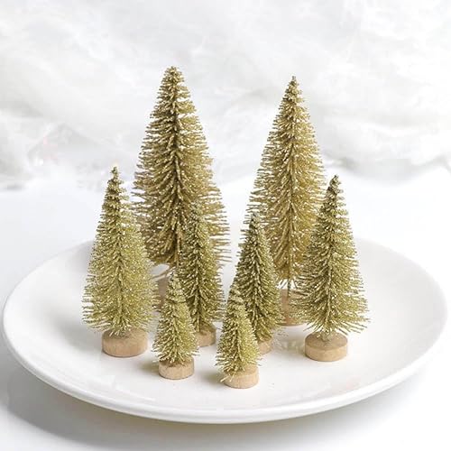 Miniatura 3 de Erhigher 8Pcs Mini Christmas Trees, Christmas Decor Artificial Christmas Decorations Christmas Tree Bottle Brush Trees Christmas Table Decorations
