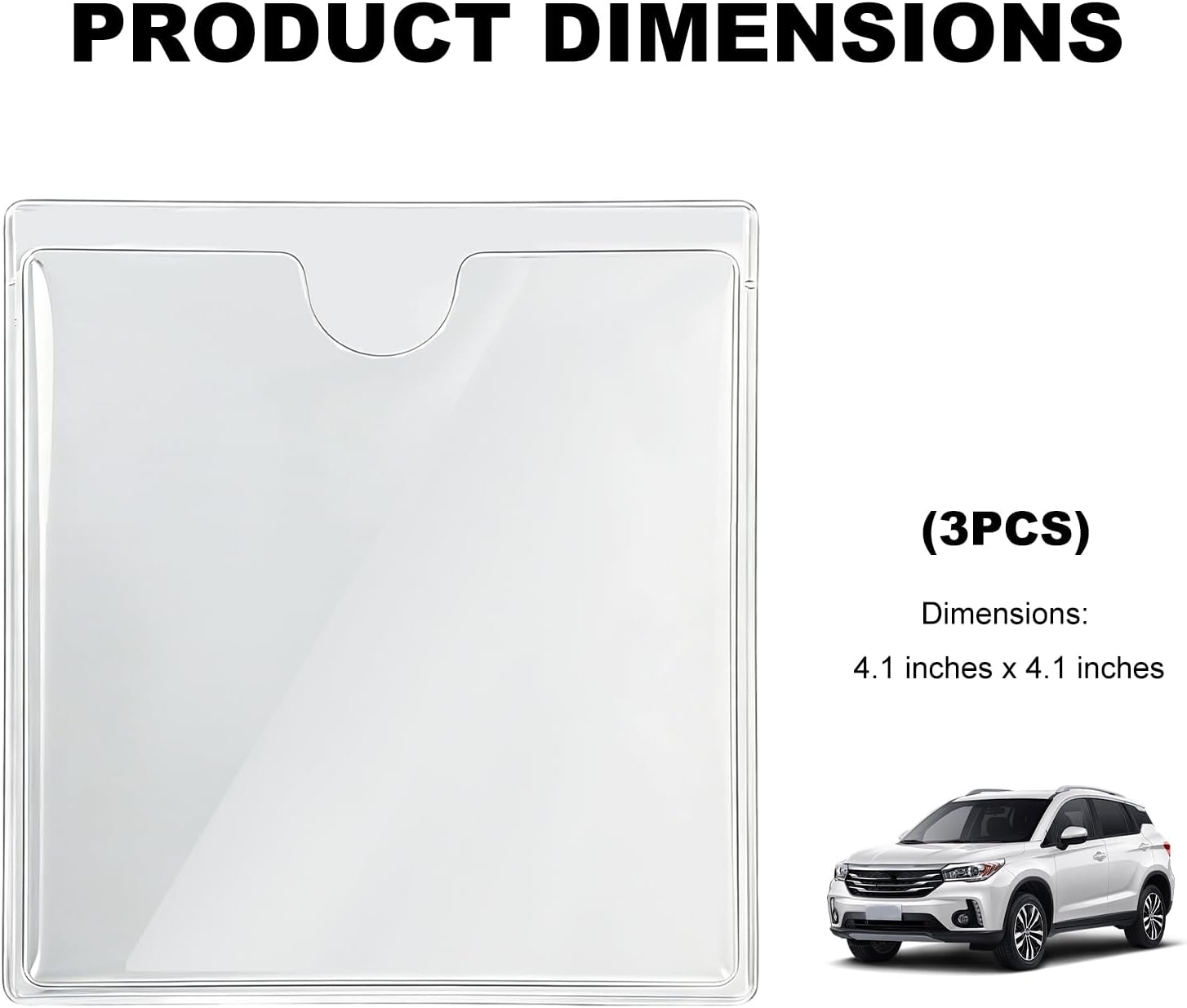 3 PCS Windshield Sticker Holder, Clear Auto Window Parking Permit Protective Holder, Waterproof Self-Adhesive Index Card Pockets for Most Vehicle Windshields, Car Accessories