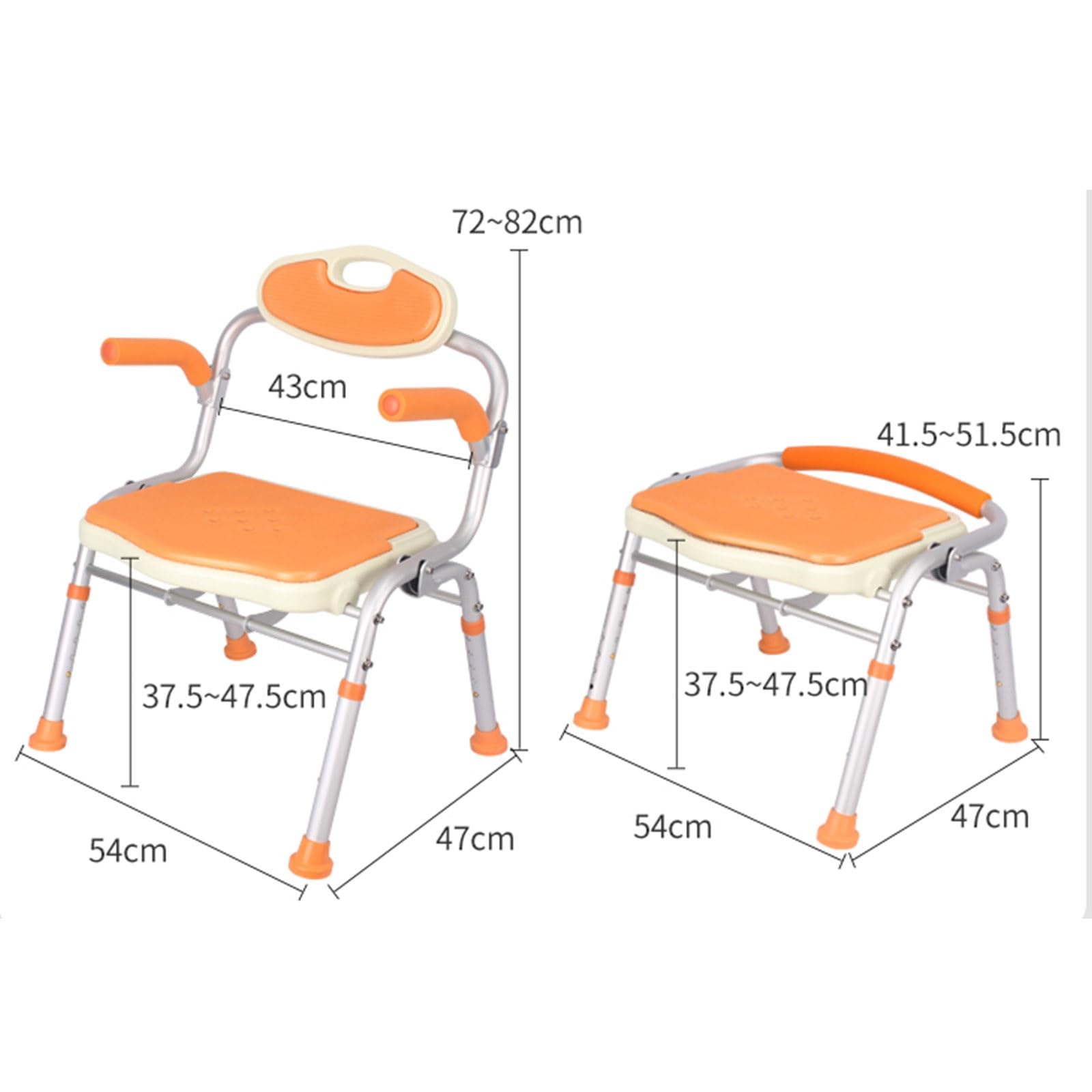 Silla De Ducha Regulable con Respaldo Y Reposabrazos │ Barra De Agarre con Ventosa │ Banco Antideslizante │ Asiento De Bañera for Mayor Seguridad En El Baño (Color : Light Blue)