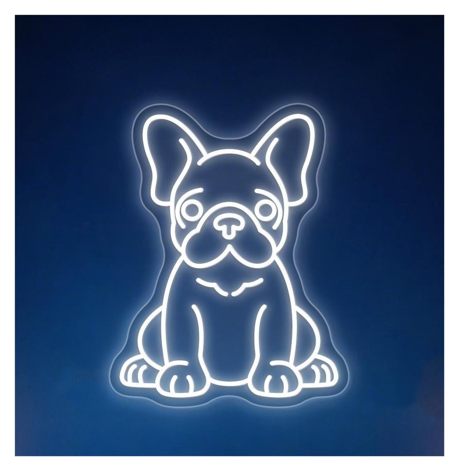 Wiszące neony artystyczne Neon Z Napisem "Buldog" W Stylu Francuskim, Oświetleniem LED, Dekoracja Ścienna Do Sypialni I Domu Dla Miłośników Psów 50x39cm(B)
