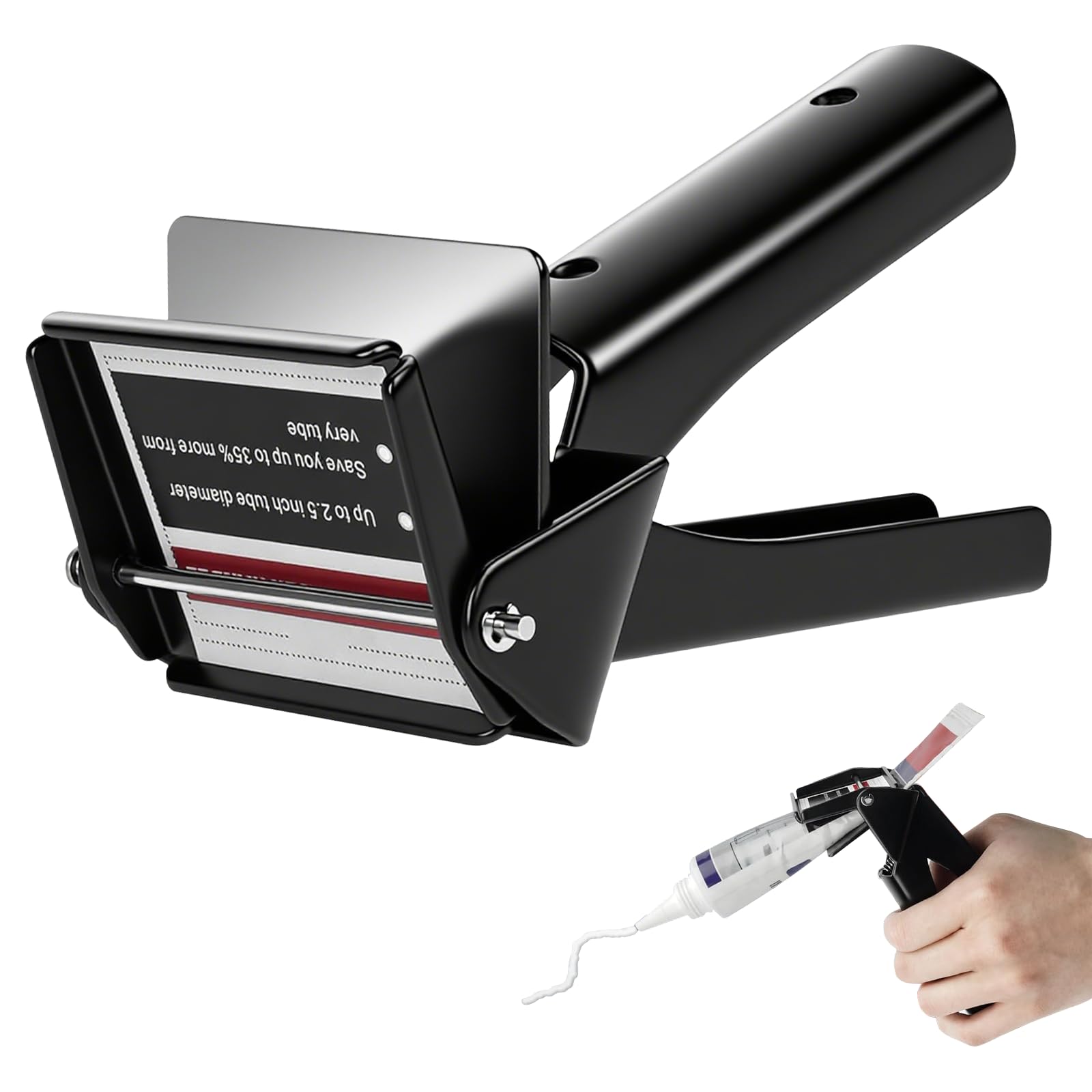 Tube Extrusion Tool, 2.5" Industrial Size Dispenser, Metal Tube Squeezer Tool, Efficient & Easy Control Silicone Extrusion Tool for RTV Tubes,