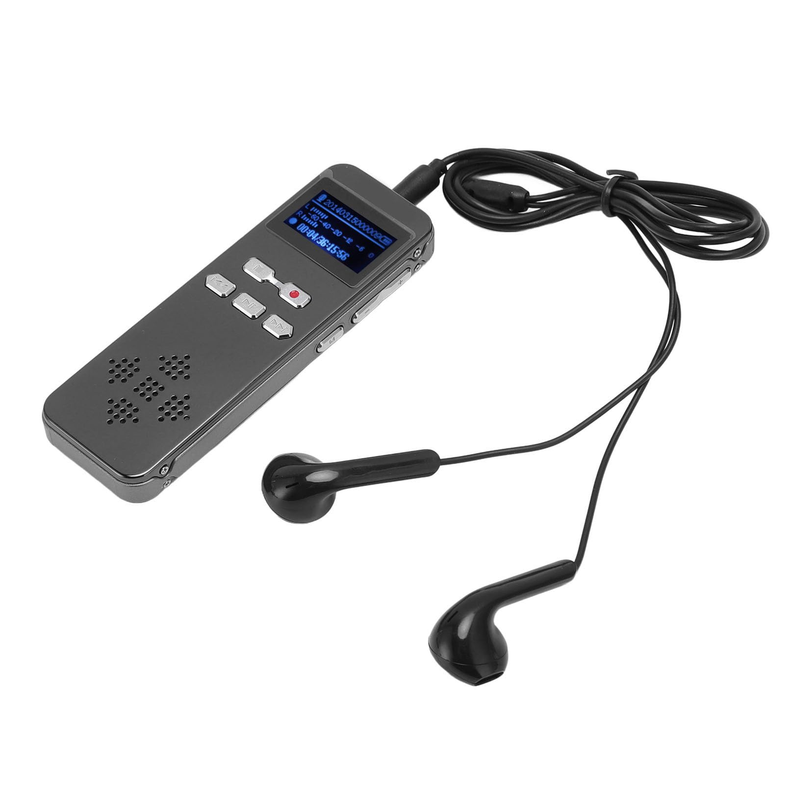 Registratore Vocale Digitale Suono Stereo con Doppio Microfono, Riduzione Professionale del Rumore, Funzione Password Registratore MP3, Facile da Usare, Alta qualità del Suono
