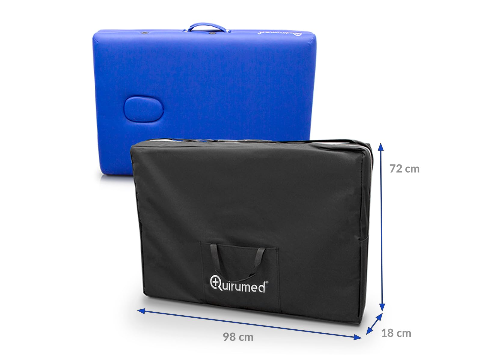 QUIRUMED Mochila de transporte para camillas de masaje plegables, 18 x 98 x 72 cm, Nylon, Color negro, Asa regulable, bolsillo frontal