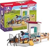 Horse Club - 34PC Stall Horse Toy Playset with Mare and Foal Figure, Cat Figurine, and Accessories - Stable Extension Set for Girls and Boys - Interactive, Realistic Kids Toys Ages 5+ | 42611