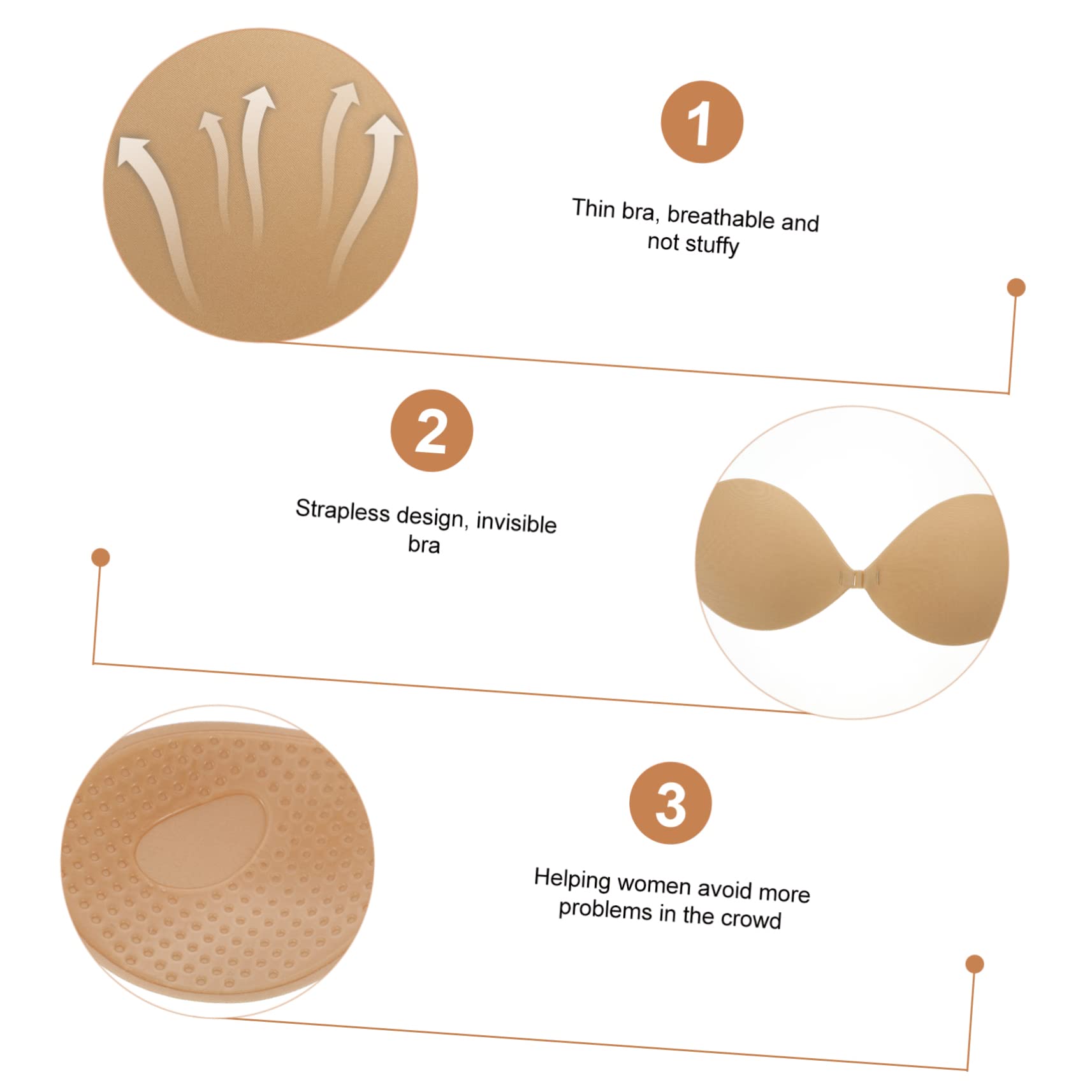 5 Pares sujetador invisible sujetadores de corte bajo para mujer sujetadores sin tirantes para mujer push up bra strapless bra empuja hacia arriba el sujetador pegajoso spandex
