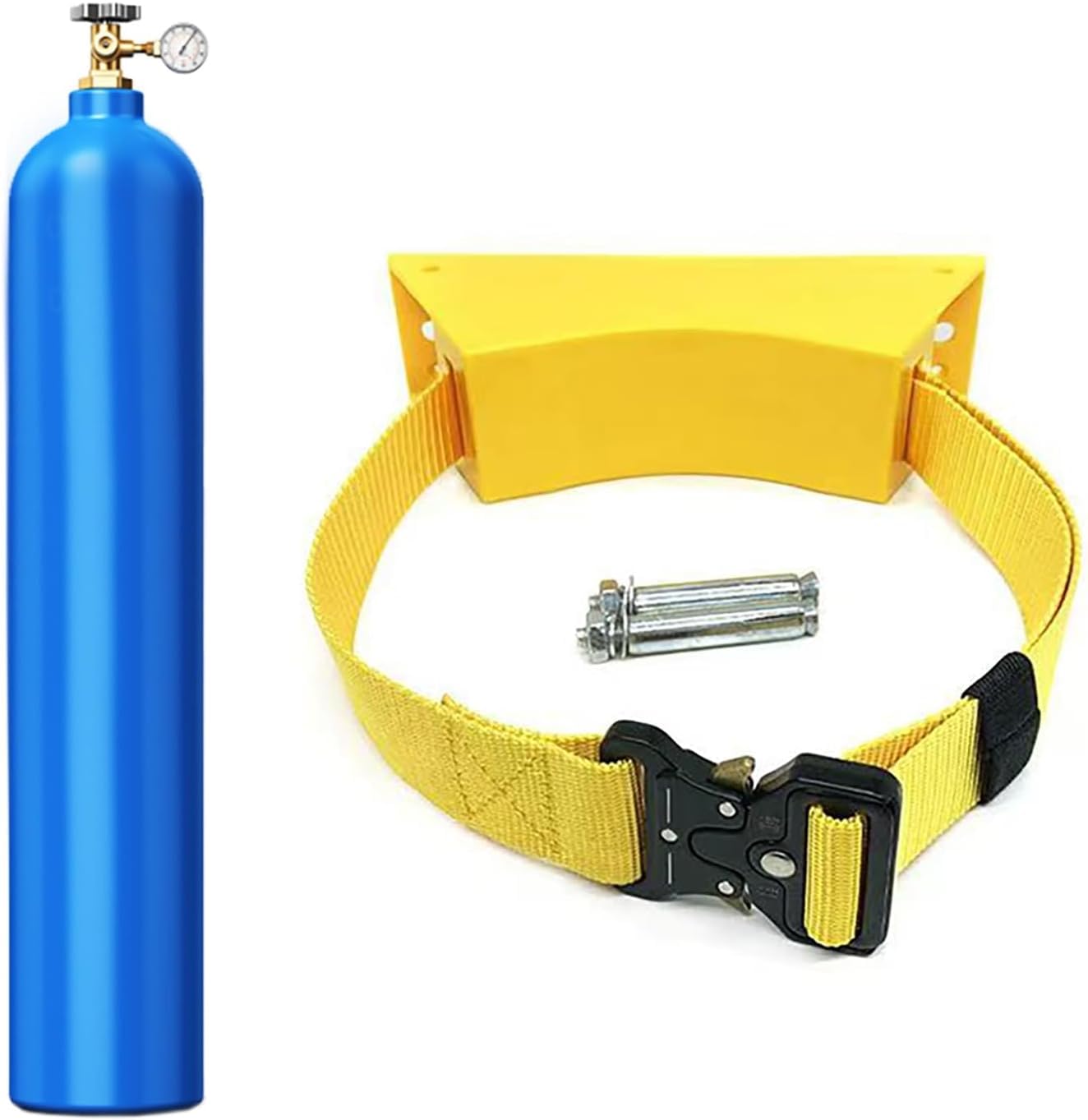 Genérico Soporte para Tanque de oxígeno - Carro para Tanque de oxígeno, Soporte de Pared para Cilindro de Gas para Escuela, fábrica, Laboratorio, transportador de oxígeno de ABS Resistente (Amarillo)