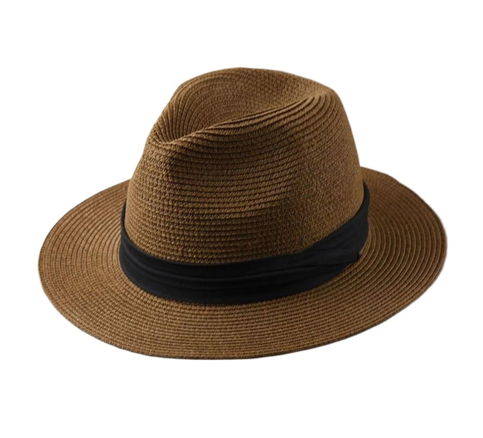 vrfvsdasAAS Straw Hat Women Sun Hat Outdoor Fishing Cowboy Straw Hat Male Sun Hat Vacation Beach Hats(Brown,6.625)