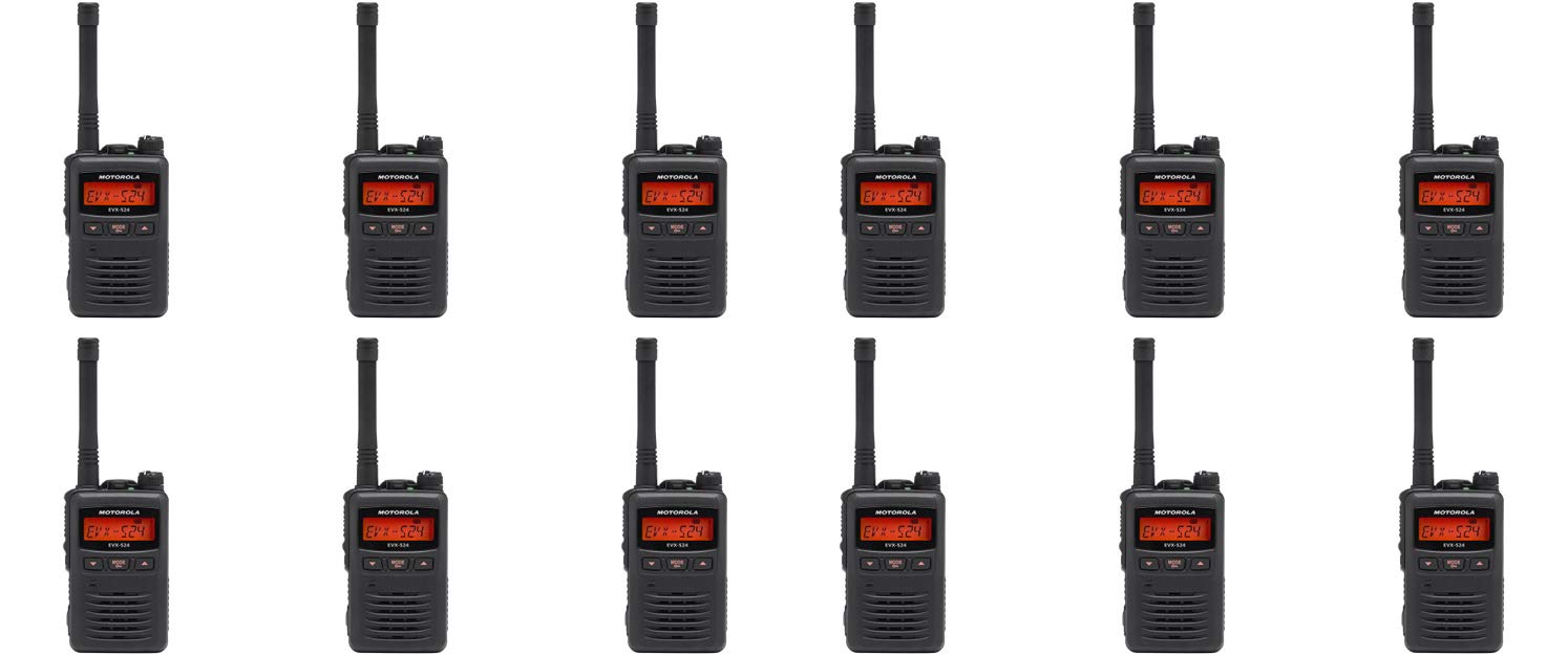 MEVX-S24-BLK Black UHF 403-470MHz 3 Watt 256 Channel Analog Digital Portable Radio 12 Pack