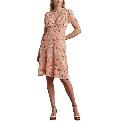 Lauren Ralph Lauren Floral Georgette Short Sleeve Dress Women