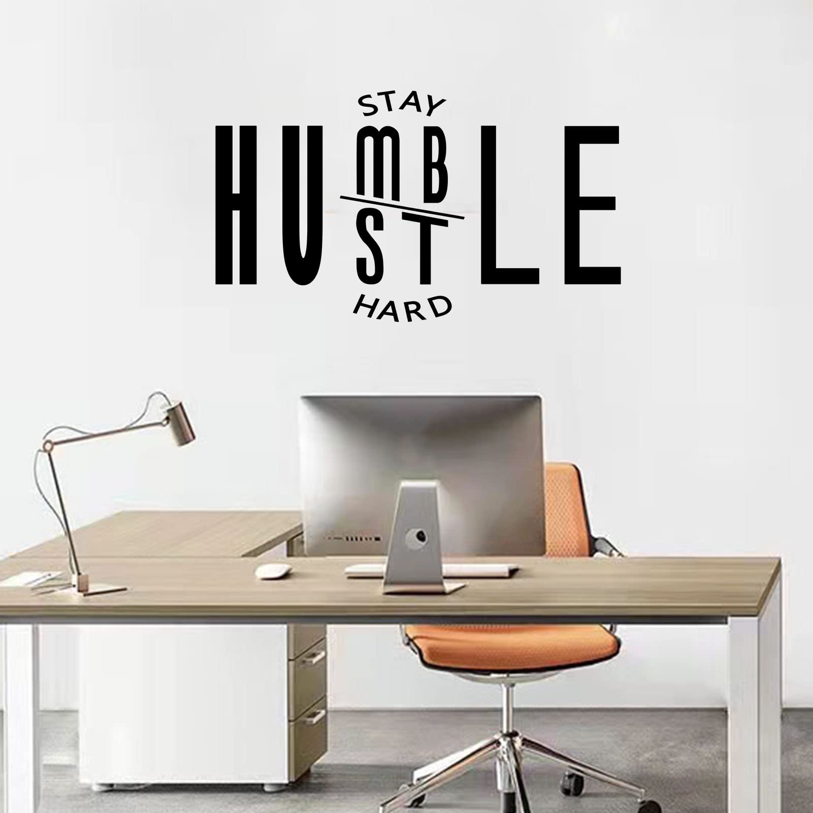 SEATUNE Wall Decals for Men, Wall Stickers for Bedroom, Office Gym Living Room Dorm, Women Quotes Positive Inspirational Motivational Vinyl Art Decor Home Stickers, Stay Humble Hustle Hard 21"X12"