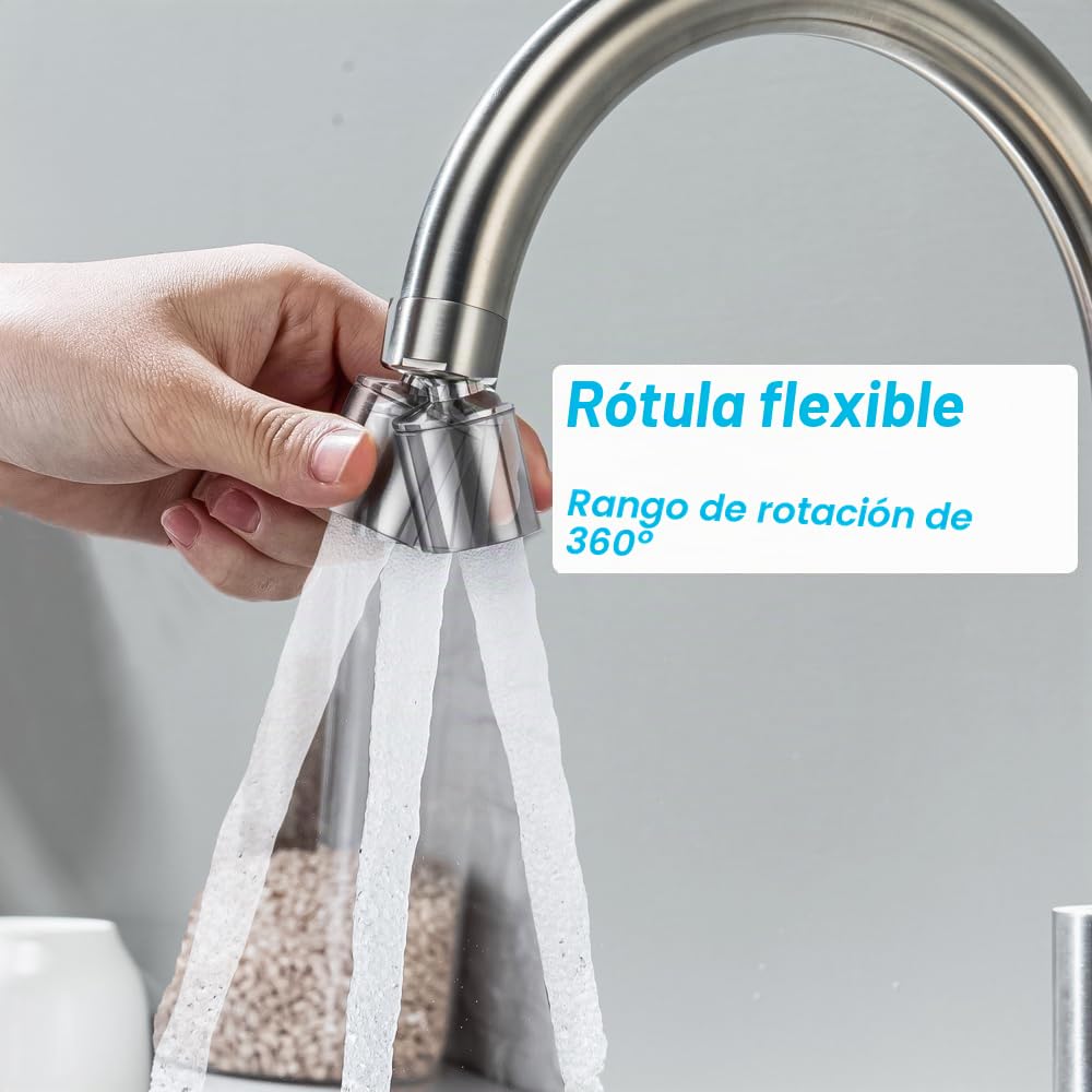 ONECE Grifo Cocina con 2 Modos, Mezclador con Rociador de Caño Giratorio