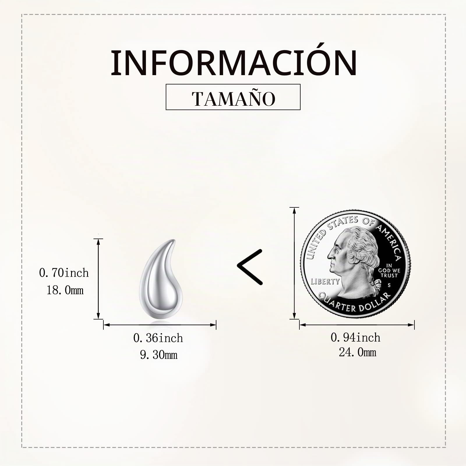 AXELUNA Pendientes de gota de agua de plata de ley para mujer, pendientes chunky drop colgantes, pendientes de gota de agua, pendientes de botón, pendientes de moda tendencia, joyería, regalos
