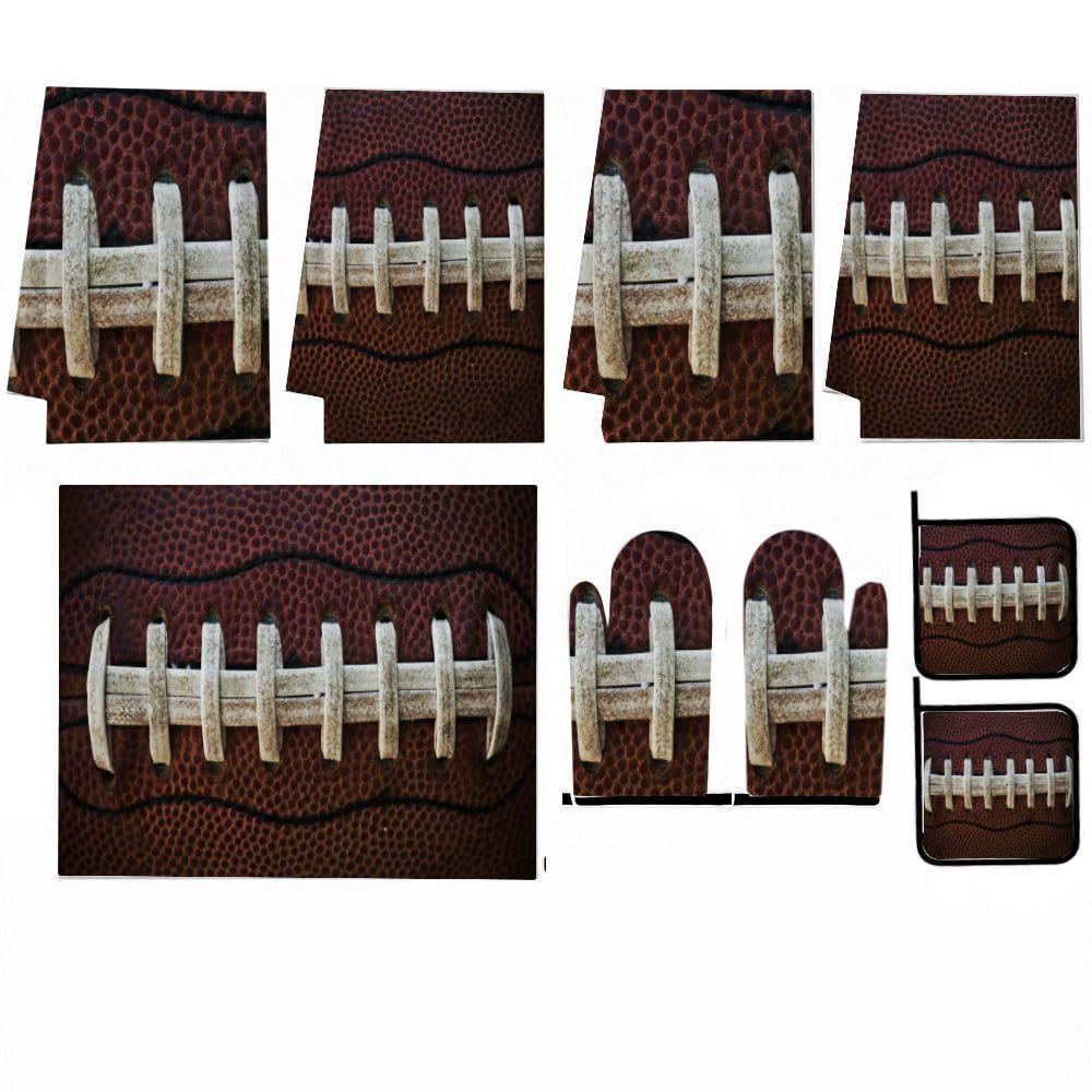 9PCS Cuoio Pallone Da Calcio Cucina Decor e Accessori Set