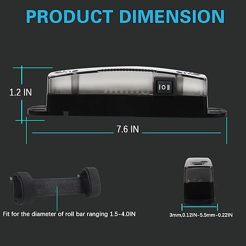 Miniatura 6 de LUISTTIS Luz Interior UTV, 12V Universal Luz de Cúpula UTV Montaje en Barra Antivuelco Luz LED Jaula de Seguridad Utilitaria para Polaris RZR Can Am