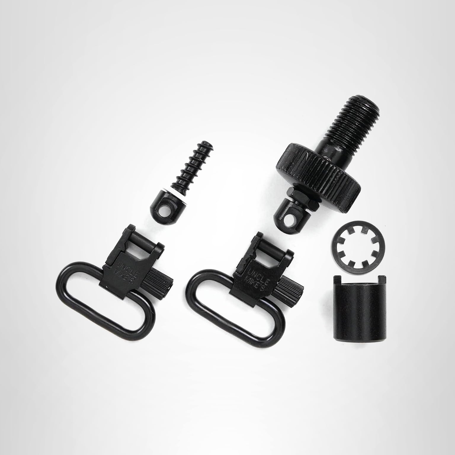 Uncle Mike's Quick Detach Moss 500 Bolt Set Sling Swivels (Blued, 1-Inch), Black