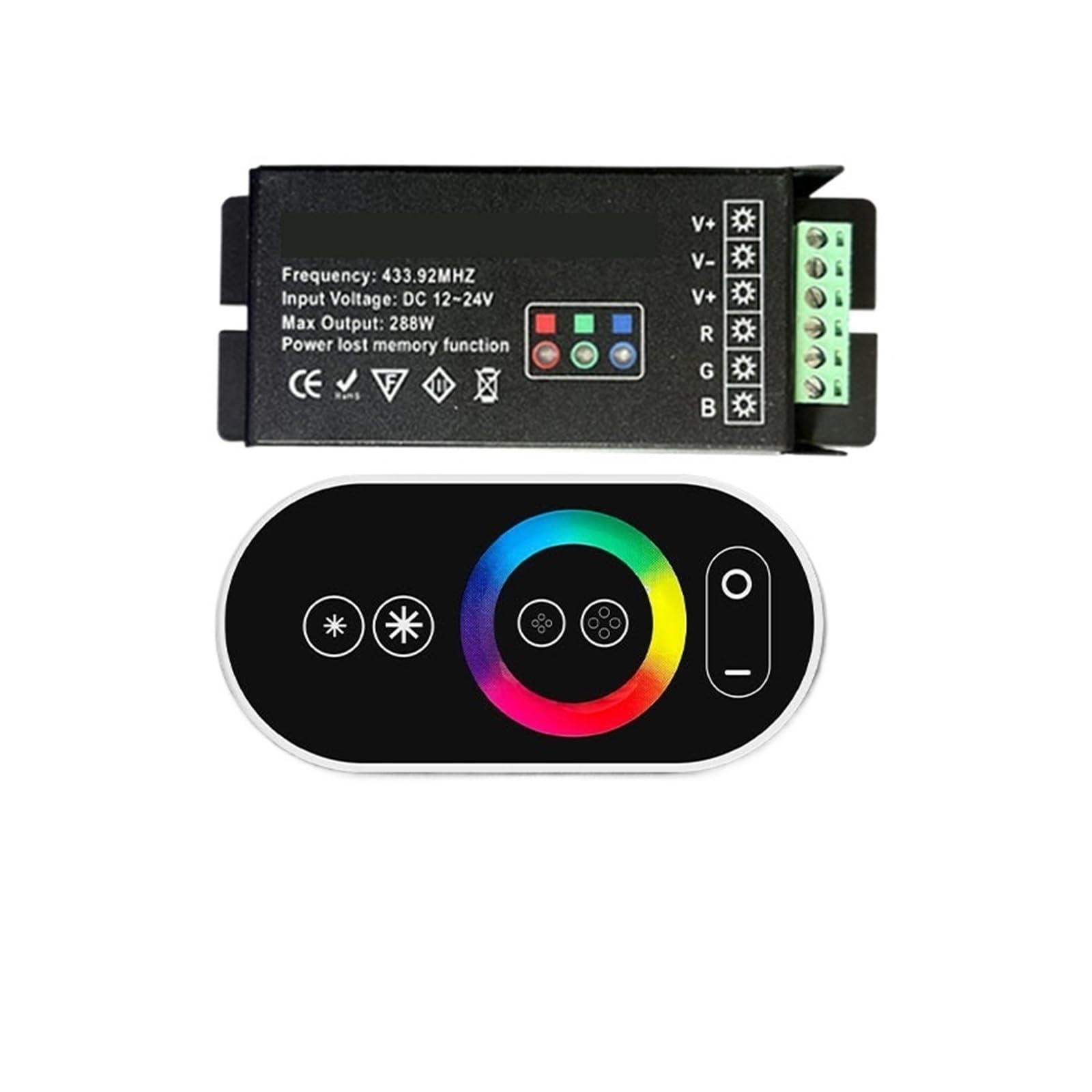 Controlador LED táctil de alta potencia 288W RGB