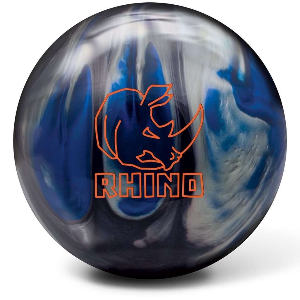 BrunswickRhino Reactive Pre-Drilled Bowling Ball, Black/Blue/Silver Pearl, 12