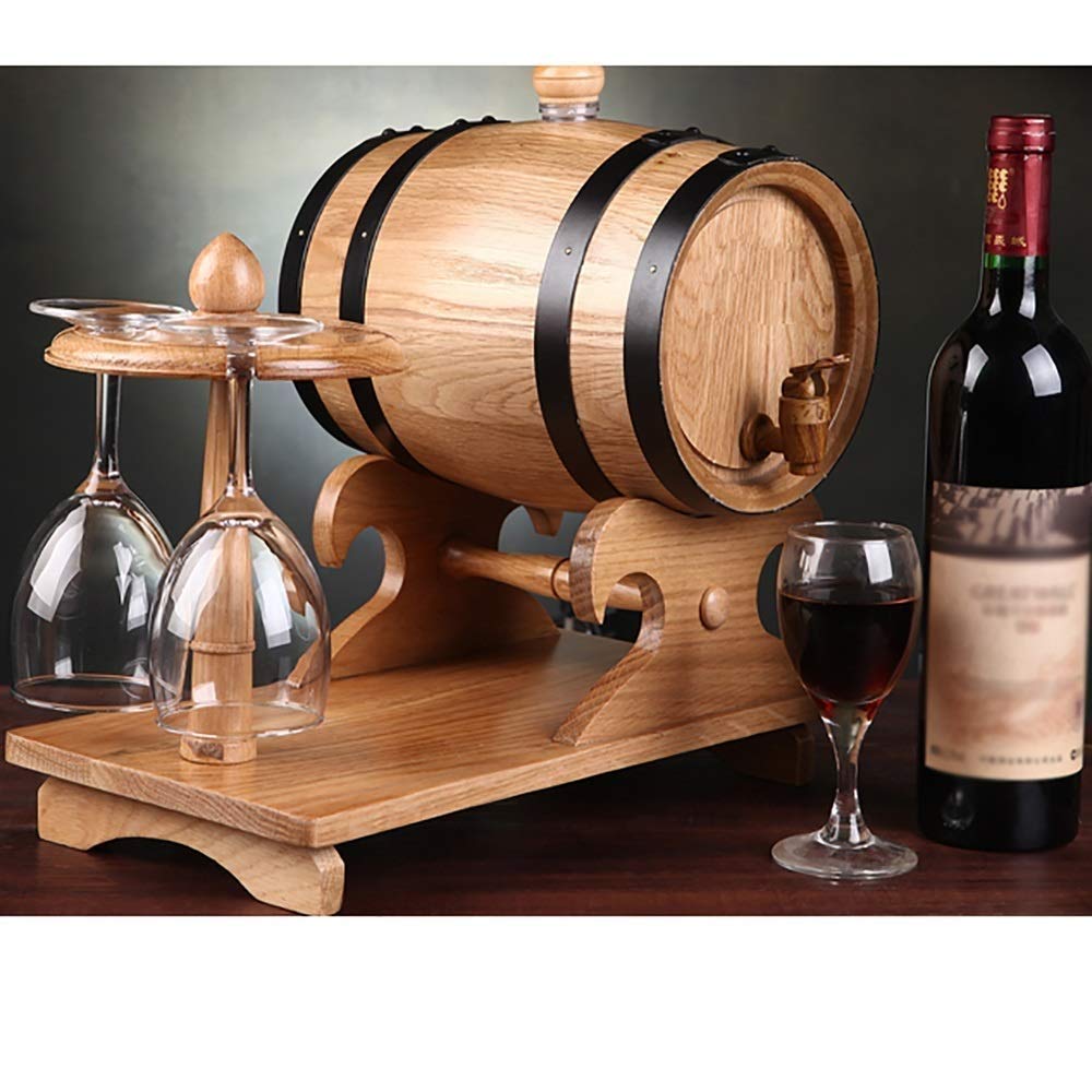 Weinfass Aus Eiche - 1,5 / 3 / 5 / 10 Liter Mit Holz-Wasserhahn