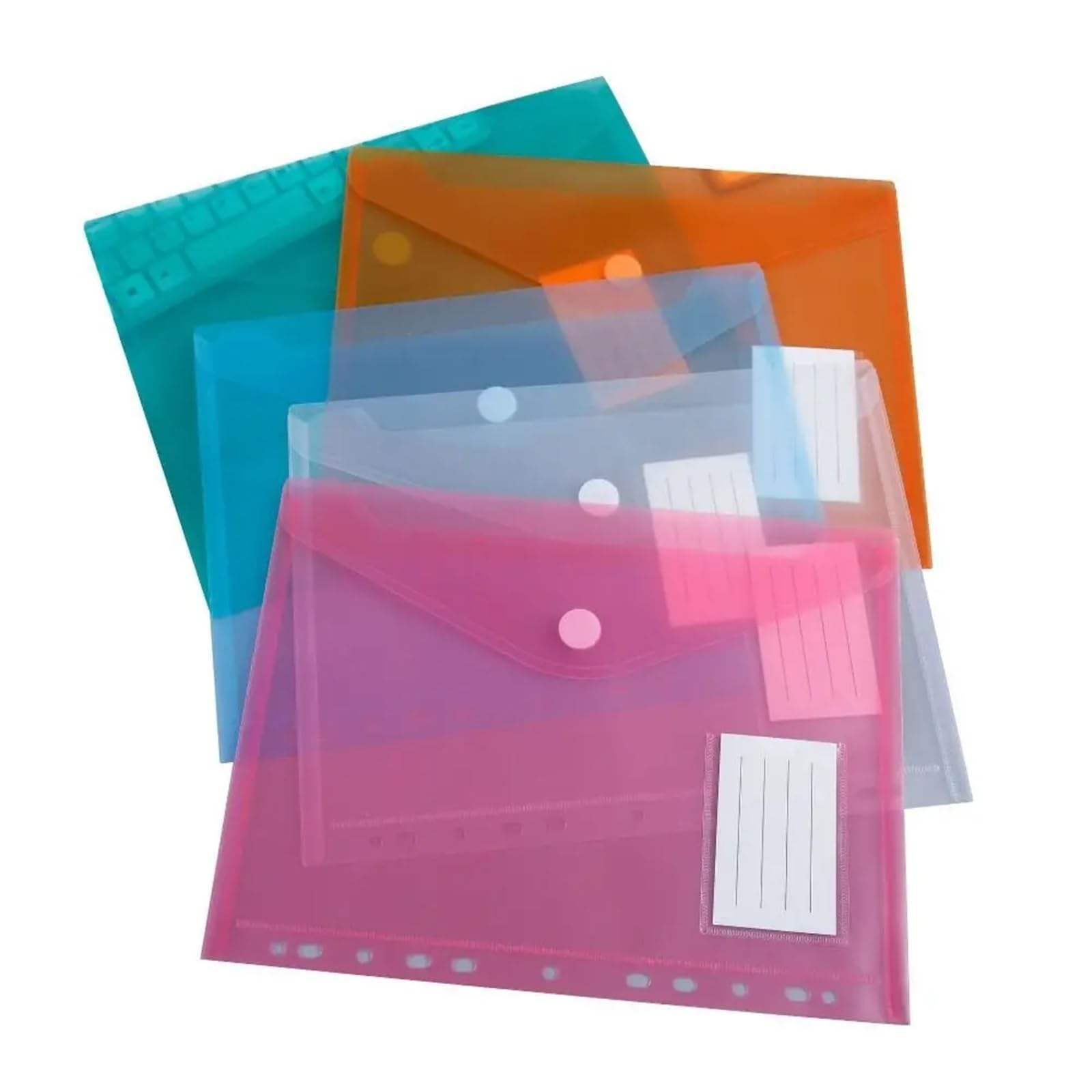 Przezroczysty folder z tworzywa sztucznego, 20 sztuk przezroczystych teczek A4 z otworami na segregator. Biuro Multi(Oranje)