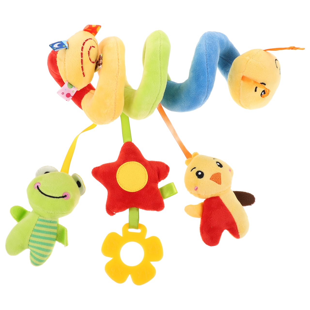 Gatuida Spiral Toy with Rattles for 0-6 Months, Soft Cotton & Fabric Stroller Crib Toy for Baby, Sensory Early Education Crib Spiral Pushchair for Baby