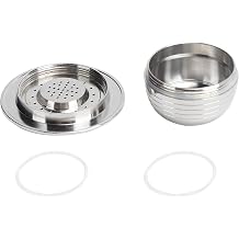 Coffee CapsuleReusable Coffee Cups Kit,with Spoon and Brush,Durable Coffee Filter Cup,for Bialetti,Includes Gaskets,Easy to Clean