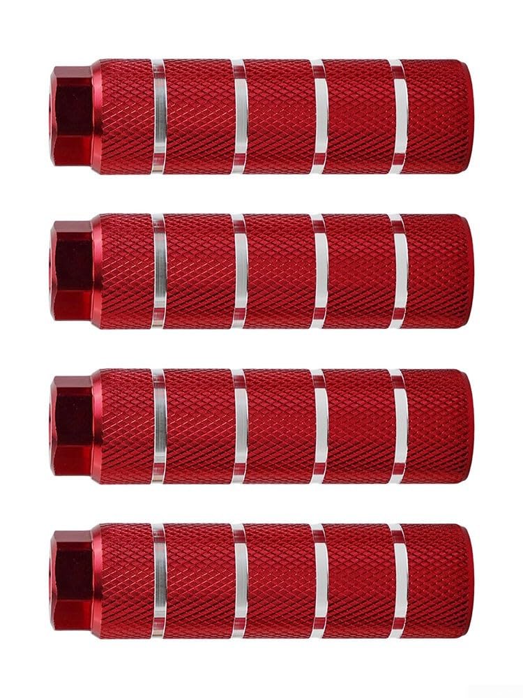 Eawfgtuw 4 pedane per bicicletta, in lega di alluminio, antiscivolo, per mountain bike, bici da strada, poggiapiedi posteriori con 10 mm (rosso)
