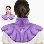 MEISENHOME Microwavable Heat Pad for Neck and Shoulders, Weighted Microwave Moist Heating Wrap for Pain Relief Sore Muscle Stress Tension, Heated Wrap with Aromatherapy, Hot & Cold Compress, Purple