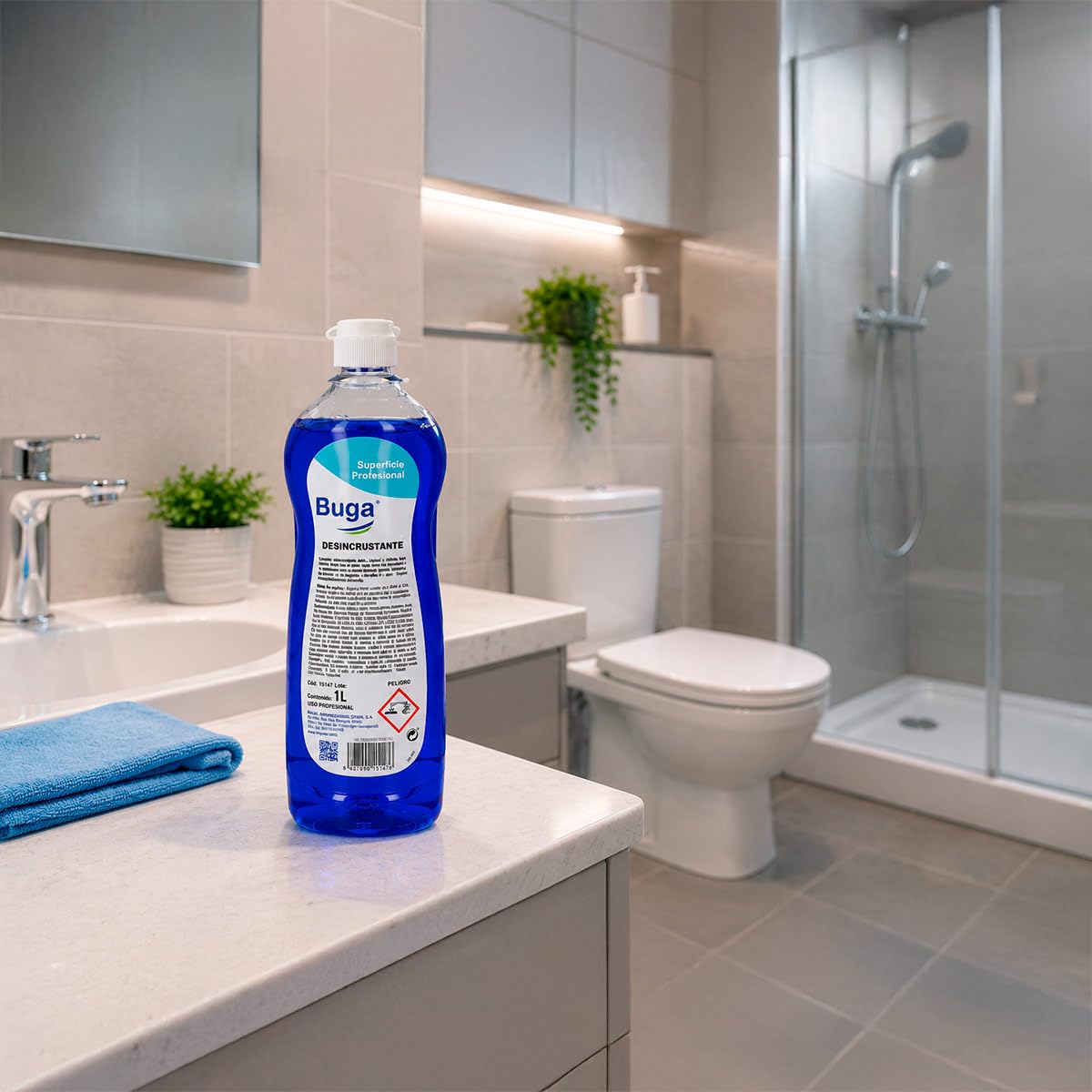 BUGA | Desincrustante baños - 1 L,Pack de 12 unidades