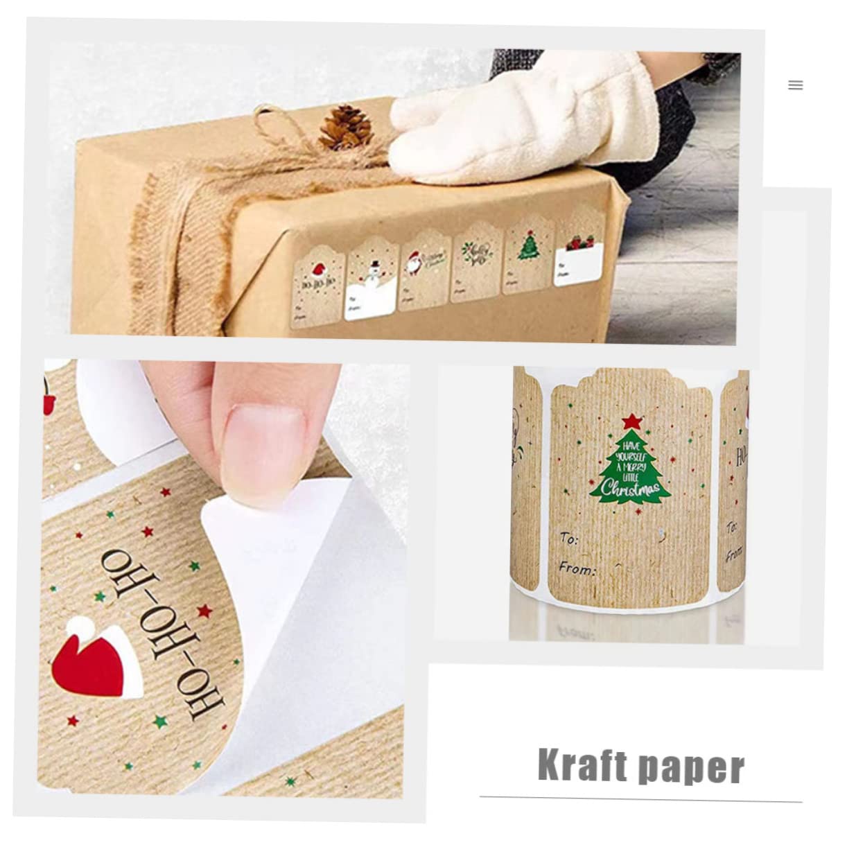5 Di Adesivi Natalizi in Carta Etichette Decorative Autoadesive Per Incartare