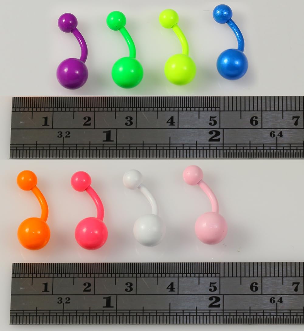 Neon Color Clover on 14 Gauge 316L Surgical Steel Belly Ring - Belly Button jewelry - Navel jewelry - 316L Surgical Steel Navel Ring