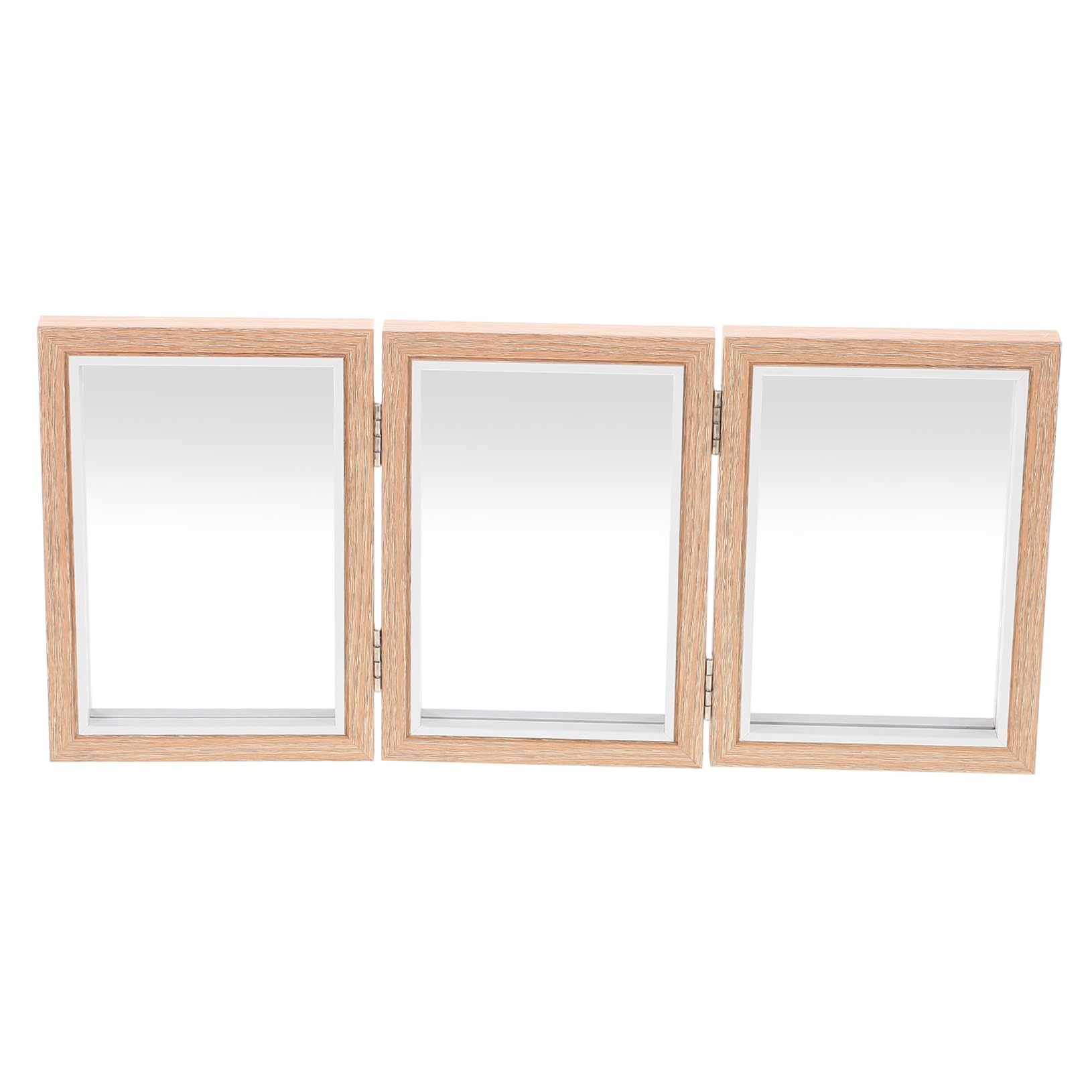 Toddmomy Montessori Toddler Mirror, Foldable Three Panel Montessori Furniture Safe Wooden Mirror