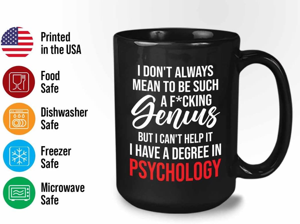 Bubble Hugs Psychologist Coffee Mug 15oz Black - Genius Psychology - Therapist Behavior Analyst Community Office Mental Sarcastic Psychologist Health