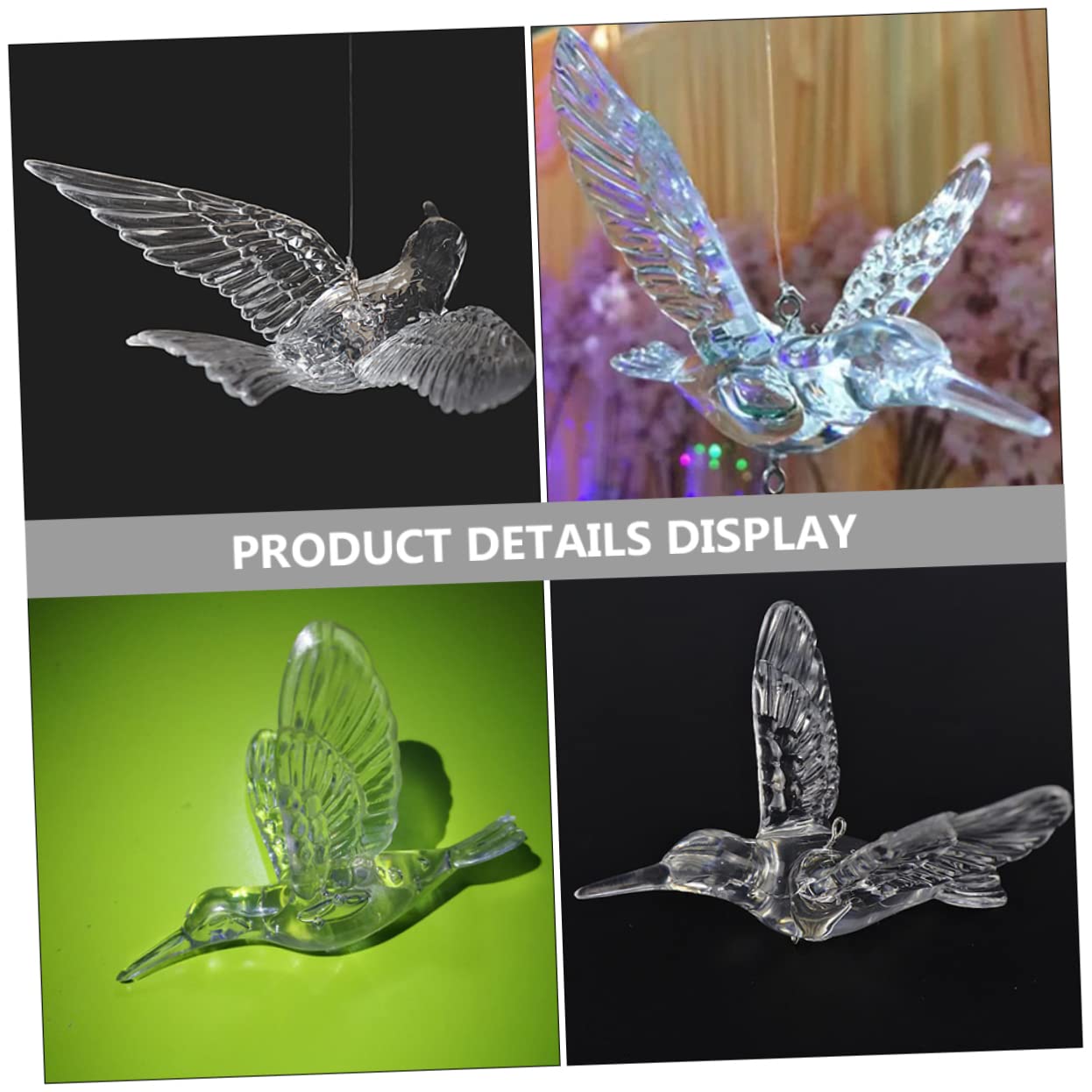 Didiseaon 20pezzi Decorazioni Appese Di Uccelli Colibrì Trasparente Per Matrimonio e Feste Ornamenti Per Soffitti e Decorazioni Da Interni
