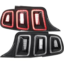Ronnin - Fits 2010-2014 Ford Mustang Euro Style Upgrade Full LED Sequential Turn Signals Tail Lights Assembly Pair | Black