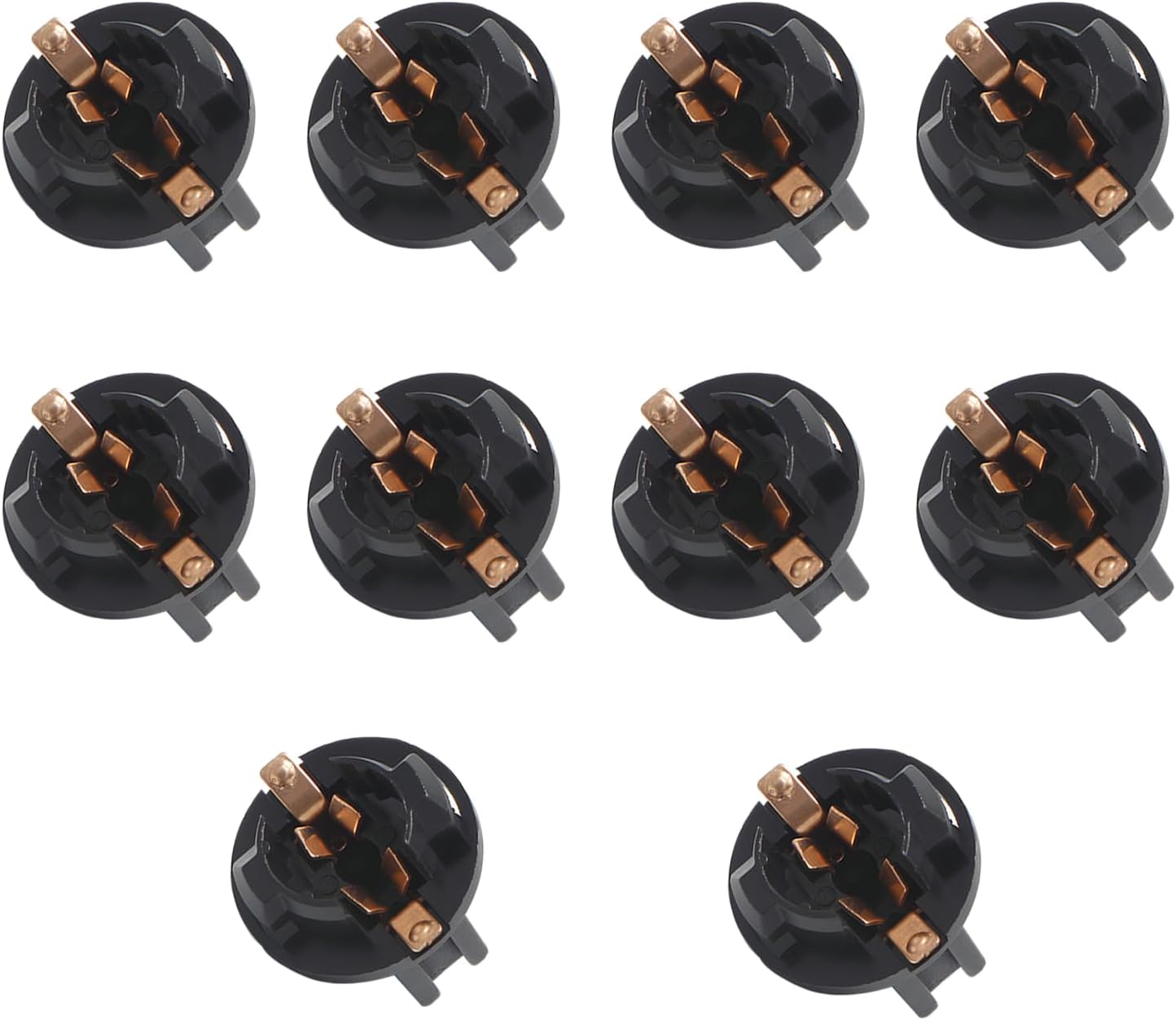 10 PCS Car T10 Bulb Sockets, Twist Lock Wedge Socket for Instrument License Plate Reading Light, Waterproof Insulated Shell Holder, Universal Cluster Bulb Fixed Accessory for Cars (Black)