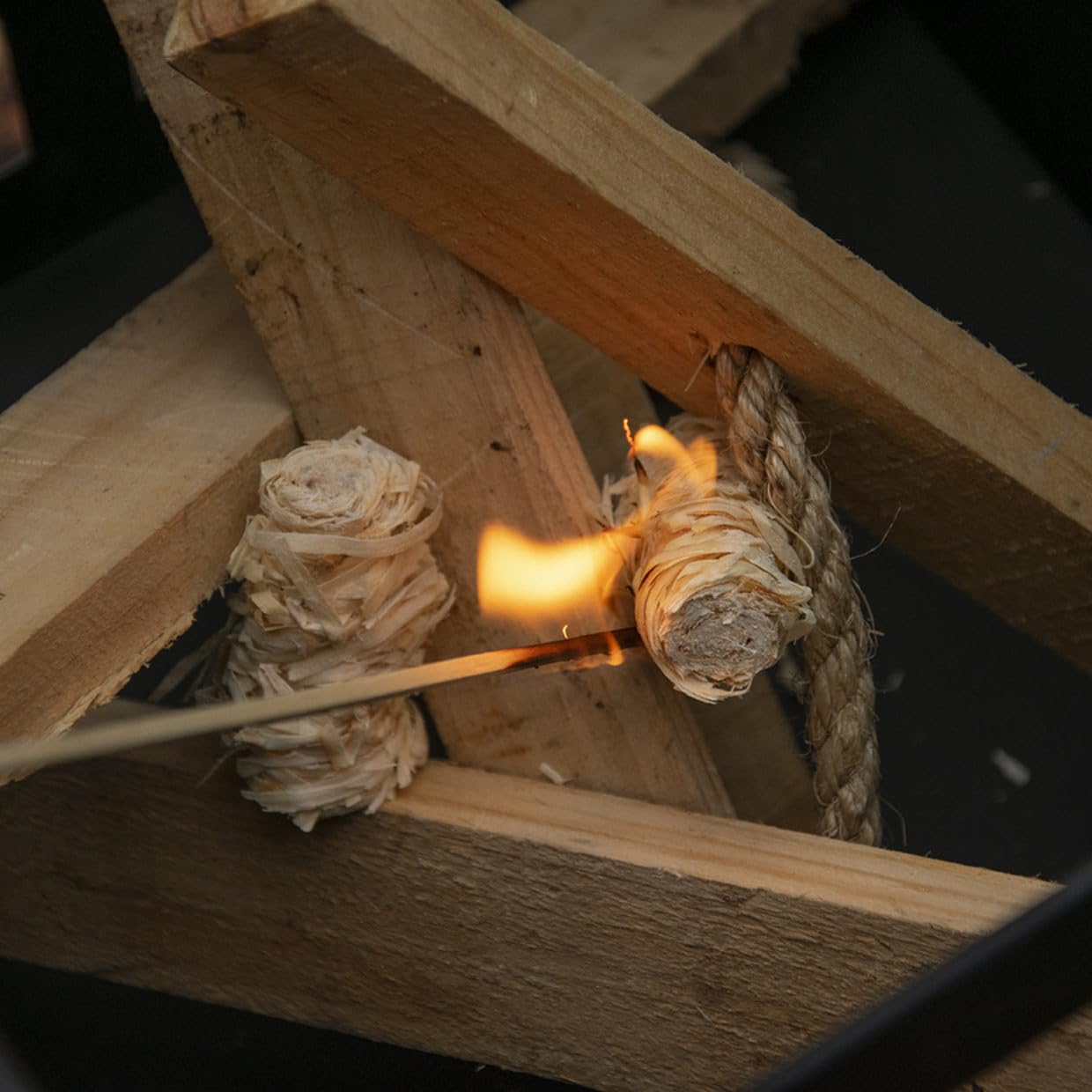 Wood Wool Fire Starter 32 Pieces, Brown - Image 3