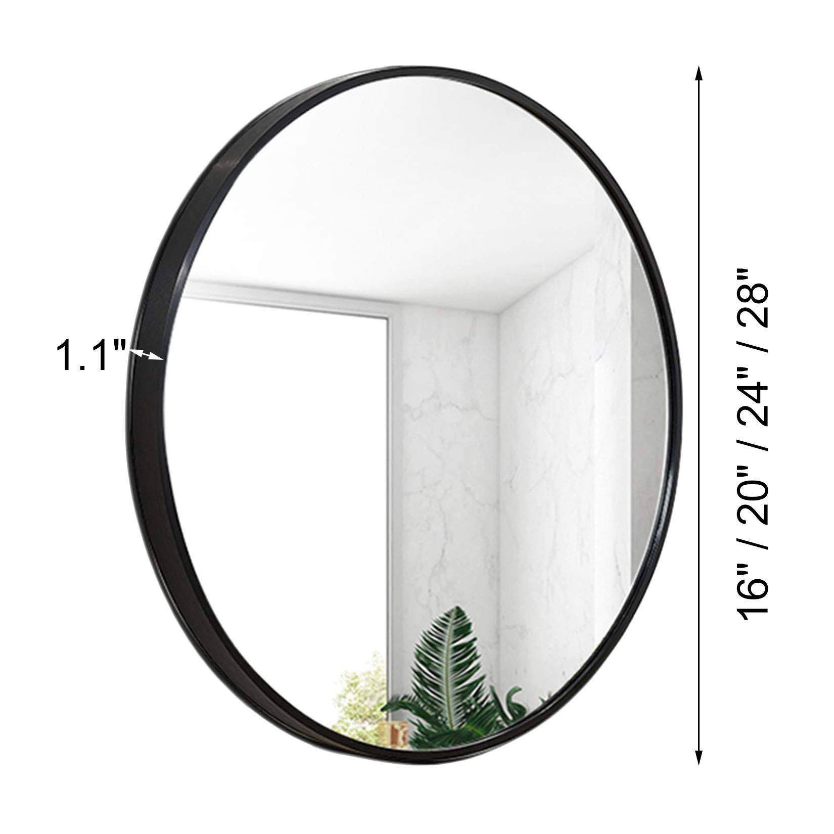 Lusterka ścienne, lustro łazienkowe szczotkowane metal do salonu sypialnia wejściowa w pokoju domowym dekoracje domu 40-70 cm Black,60cm