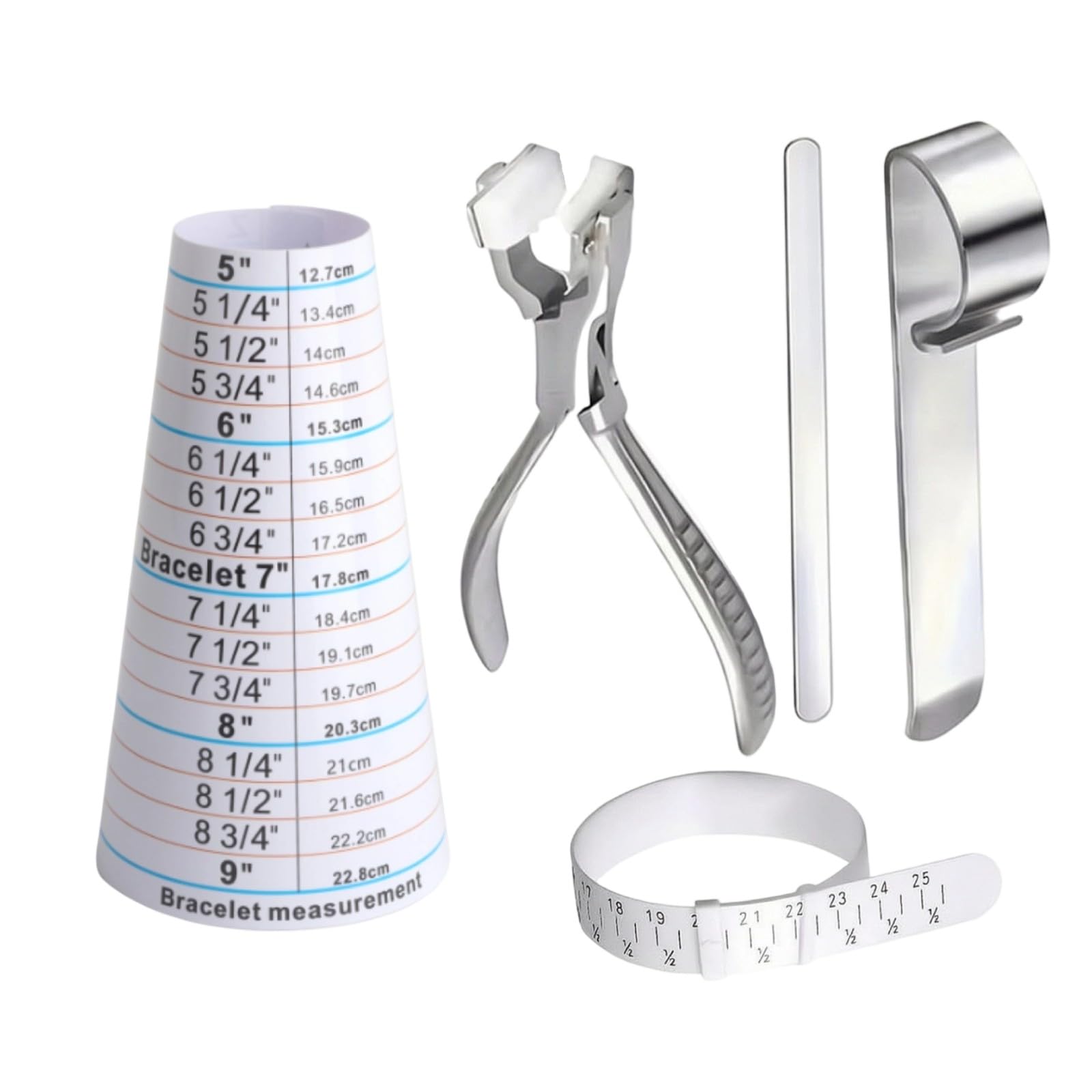 5 Piezas Medidor Pulseras con Cono | Profesional, Útil, r Pulseras con Alicates, para Manualidas en Casa, Principiantes