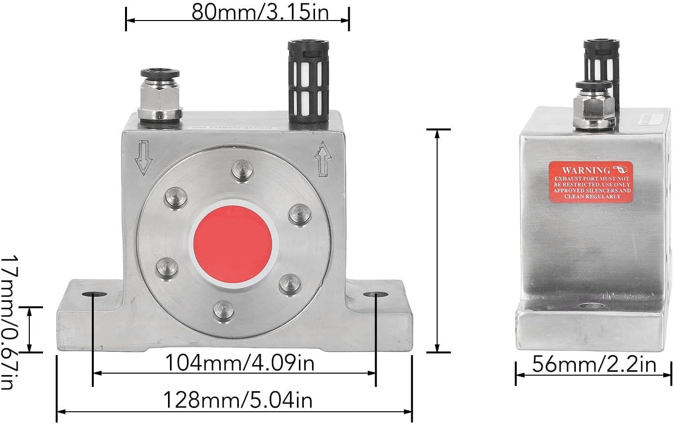 Pneumatic Vibrator , Adjustable HeatPneumatic Turbine Vibrator G1/4in High Vibration Force for Conveyor