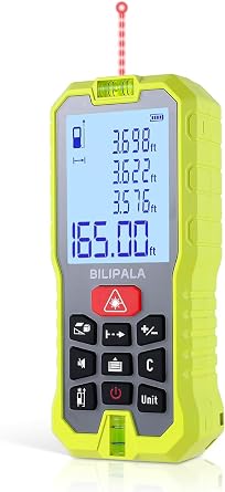 Laser Measure 229ft, Digital Laser Distance Meter with 2 Bubble Levels, 2" Backlit LCD, High Precision Laser Measuring Tool,Area Measurement,Volume and Pythagoras, Mute, Battery Included