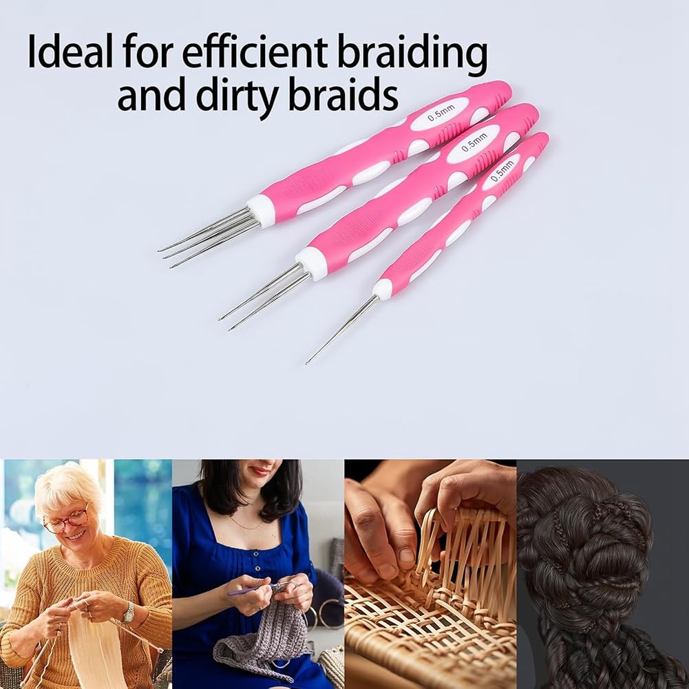 Set di 8 uncinetti per dreadlock, per trecce e dreadlock
