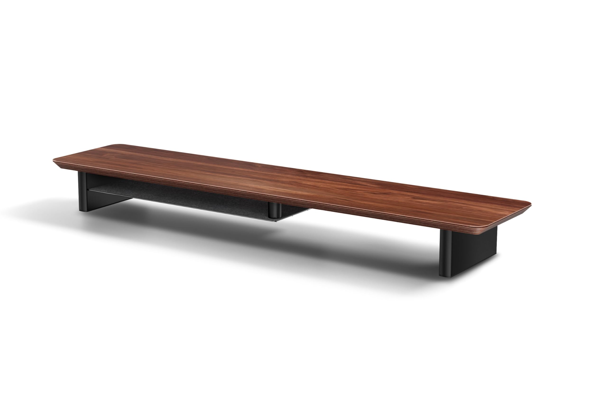 Thingy Club Black Wooden Monitor Riser Walnut Plywood Computer Desk Shelf Laptop Stand Extra Monitor Stand For Computer (Computer Desk- Walnut Large)