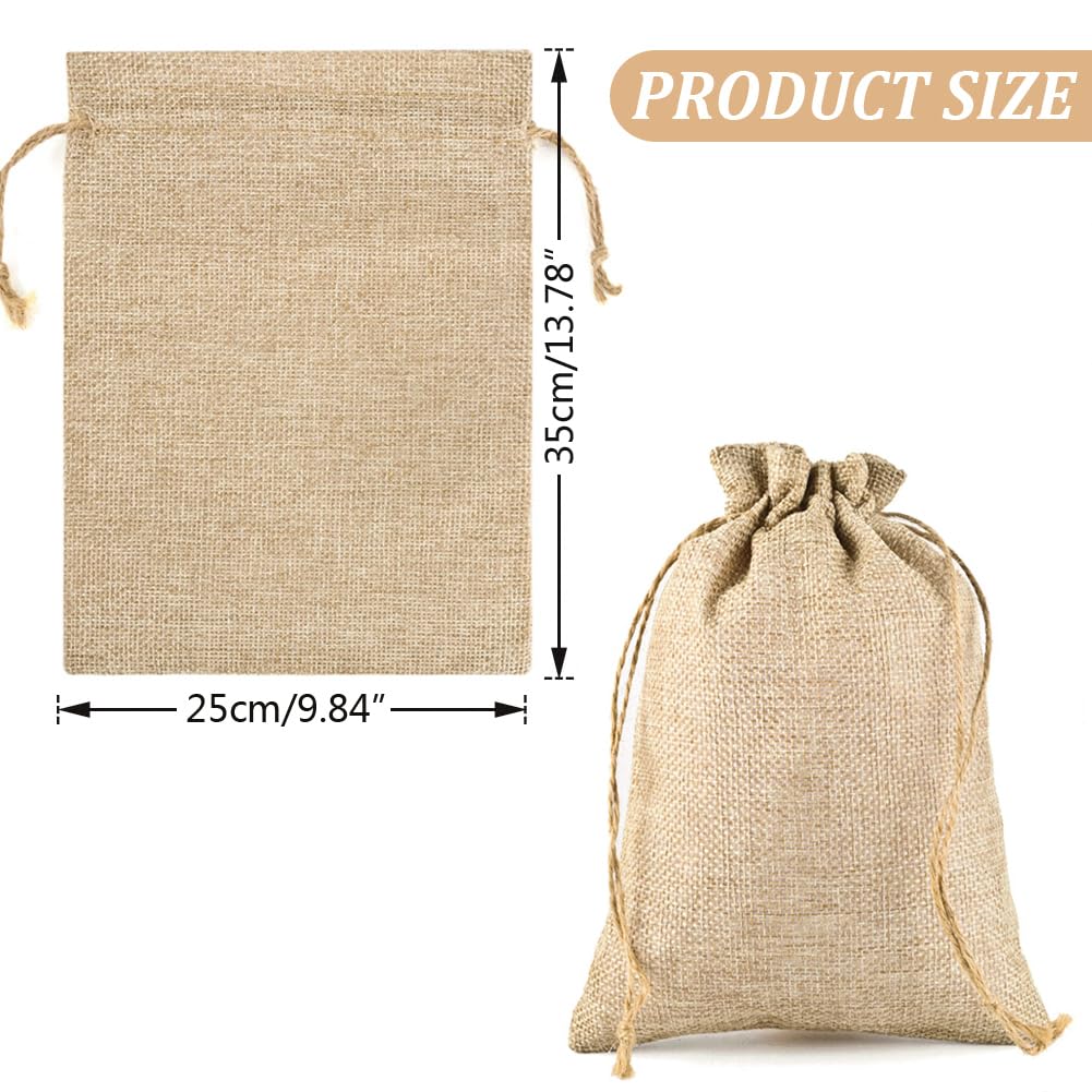 CLYPY 20 sacchetti di iuta da 25 x 35 cm con coulisse, sacchetti di stoffa con coulisse, sacchetto di iuta per Natale, fai da te, giardino, contenitore di iuta