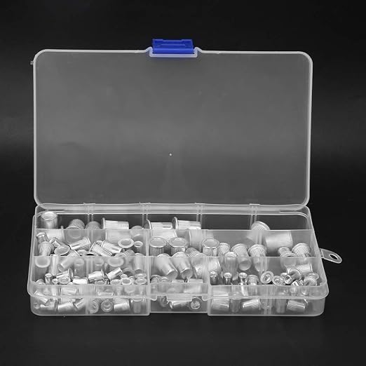 Kit de remaches roscados métricos 150 piezas aluminio miniatura 2