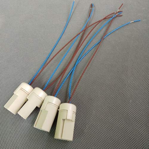 Kamas 10pieces/lot G9 lampholder Lamp Base with back cover 250V 2A Ceramic Socket G9 Type Halogen Lamp Holder with 18cm teflon wire - (Color: with 30cm wire, Base Type: G9)