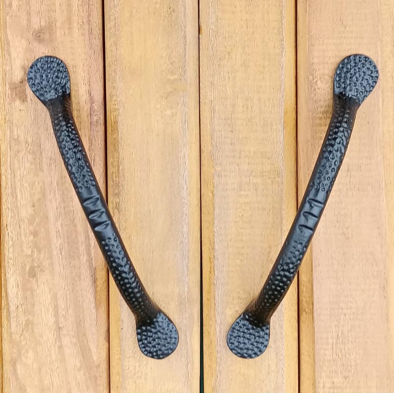 Image of MIX&MATCH HOME IMPROVEMENT Black matt 6inch pulls Handle 6pcs for Wardrobe Cabinet Window Cupboard Door with Round Art decortaive Style.