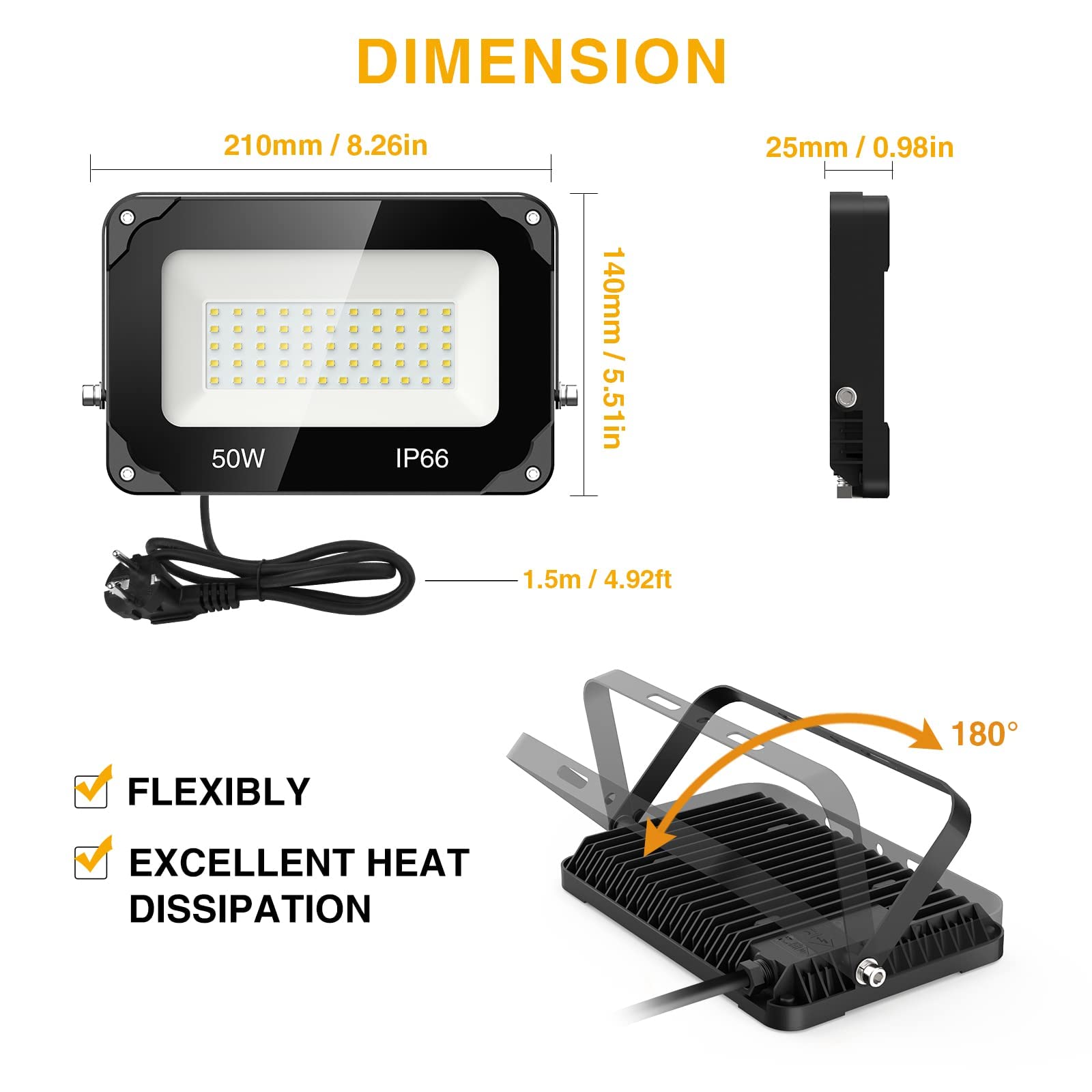 Onforu 2 pack 50w led security light Clearance
