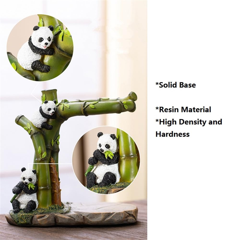 RORA Lazy Kungfu Service à thé en verre semi-automatique rotatif avec infuseur et théière en verre (panda vert)